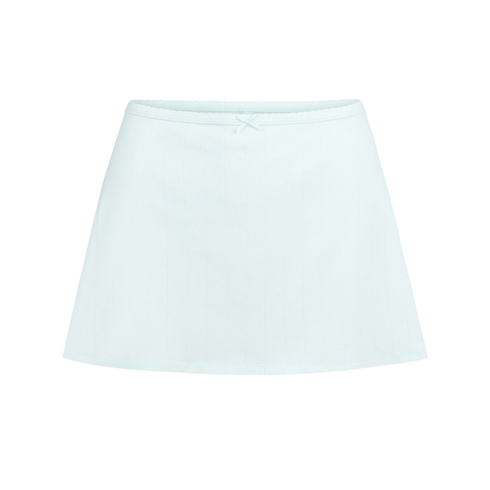 SKIMS Drop Needle Pointelle Mini Skirt | Frost 🤍 (NWT)